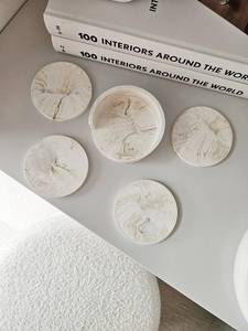 Most Selling Handmade Round <b>Marble</b> Coasters <b>Set</b> With Elegant Stone Design For <b>Coffee</b> <b>Table</b> and Dining <b>Table</b> Use - Product Image 2