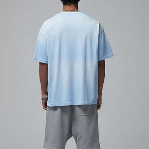 Camiseta de algodón 100% para hombre, talla grande, estilo hip hop, streetwear, oversize, lavado ácido, vintage, al por mayor - Product Image 3