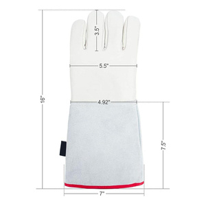 Gants de sécurité industriels de premier ordre en cuir de chèvre et de vachette, résistants à la chaleur pour le soudage TIG et la lutte contre les incendies - Product Image 5