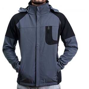 Uniforme de travail en plein air avec logo personnalisé de haute qualité, coquille souple imperméable coupe-vent pour hommes, doublure polaire en Polyester doux - Product Image 1