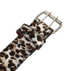 Leopard Print Waist Support PwerLifting Belts Adjustable Buckle Closure Pink and Brown Pattern Unisex Fitness Training Gear - Product Image 2