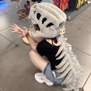 Costume d'Halloween pour animaux de compagnie Furrivo, squelette de dinosaure en peluche 3D, tenue <span class=keywords><strong>T</strong></span>-<span class=keywords><strong>Rex</strong></span> pour chats, chiens et adultes, coton PP doux, cadeau personnel - Product Image 4