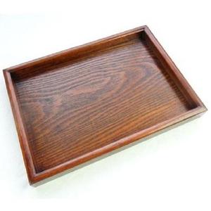Plateau de service rectangulaire en bois artisanal, design moderne, motif végétal, poignée fonctionnelle, emballage individuel, usage décoratif - Product Image 1