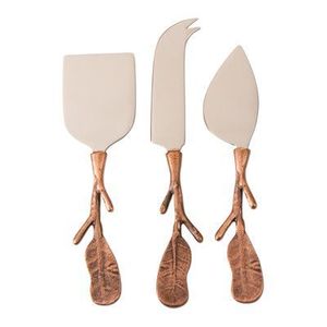 Copper Cheese Knife <b>Set</b> With Three Pieces Durable Design For Food Contact - Product Image 2