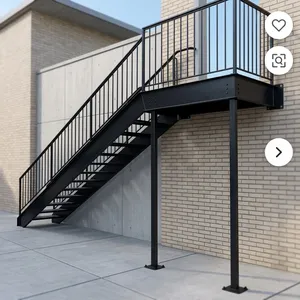 Escalera de Acero en Arco para Interiores con Barandilla Metálica, Diseño Moderno para Uso en Villas - Product Image 3