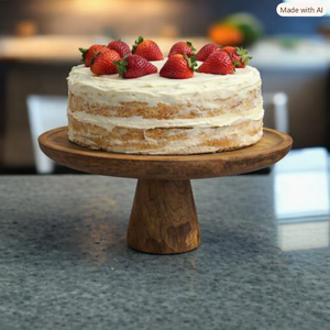 Support à gâteau décoratif en bois écologique, base cylindrique, style européen, couleur et taille personnalisables, lavage à la main uniquement, pour la maison - Product Image 1