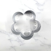 Mini moule à gâteau en forme de fleur en acier inoxydable poli miroir fait main, 10 cm, 3 hauteurs (5/6/7 cm), compatible four/congélateur