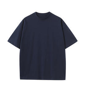 OEM Customized 180 gsm cotton drop shoulder round neck T-shirt pure cotton T-shirt custom solid color short-sleeved men's <b>Tshirt</b> - Product Image 1