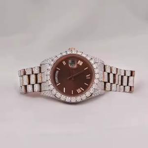 Montre de luxe sertie de diamants, montre en acier inoxydable, meilleure montre automatique mécanique de marque pour hommes, prix de gros - Product Image 1