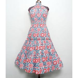 Robe midi à imprimé floral multicolore, robe d'été à manches longues, robe en coton tendance, tenue de soirée occidentale, robe une pièce pour femmes - Product Image 1