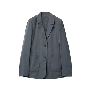 Ensemble formel 2 pièces pour femme en laine grise et polyester, blazer à manches longues, veste blazer ajustée, tenue de bureau pour femmes - Product Image 2