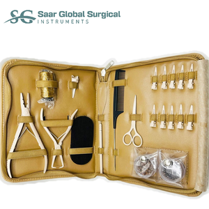 Kit d'outils professionnels en acier inoxydable pour extensions de cheveux avec pinces à micro-anneaux – Ensemble complet pour application en salon - Product Image 1