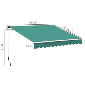 Tenda da Sole Estensibile in Lega di Alluminio per Balcone/Patio con Protezione dalla Pioggia (Manuale) - Product Image 2