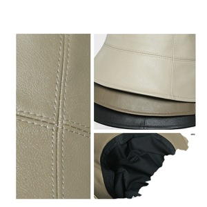 Unisex Custom Bucket <b>Hat</b> Fisherman Wholesale Fashion Black Plain Bucket <b>Hat</b> High Quality PU Leather Bucket <b>Hats</b> <b>for</b> <b>Women</b> Men - Product Image 4
