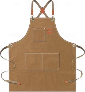 Custom Logo OEM Brand Unisex Adult Comfortable Cross Back Washed Cotton Canvas <b>Kitchen</b> Cooking & Baking Chef <b>Apron</b>-Factory Price - Product Image 5