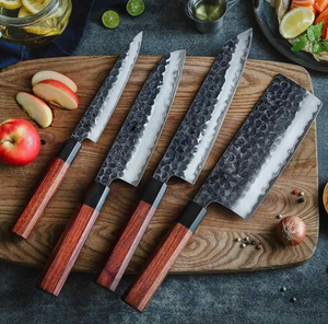 Juego de Cuchillos de Acero de Damasco de 4 Piezas, Hechos a Mano, con Mango de Madera, Cuchillos de Chef Afilados, Estilo Japonés, Hoja de Acero Forjado - Product Image 4
