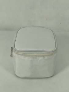 White Rectangular Polyester Cosmetic <b>Case</b> Zipper Closure Portable Waterproof Makeup Pouch Minimalist for Storage for Women - Product Image 3