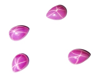 Rubis Étoilé Rose Taillé Poire 5x7 mm 1 Carat Créé en Laboratoire Poli Opaque Cabochon avec Effet Étoile à 6 Branches pour la Fabrication de Bijoux - Product Image 4