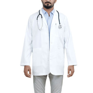 Blouse médicale de sécurité pour hommes, grande taille, légère, vêtements d'hôpital avec détection d'aiguilles, tissu blanc sécurisé avec grandes poches - Product Image 4