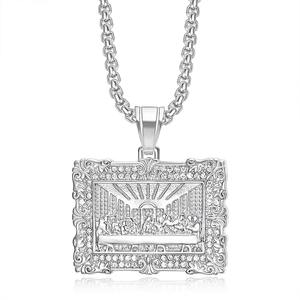 Collar de Acero Inoxidable 316 con Colgante de Joyería de Moda Hip Hop La Última Cena Iced Out para Hombres y Mujeres al por Mayor 2025 - Product Image 4