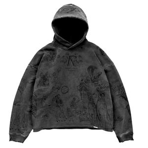 Sweat-shirts pour hommes de haute qualité, style vintage délavé, design effet usé, fermeture éclair, 100% coton French Terry pour l'hiver - Product Image 5