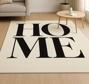 Tapis rectangulaire moderne à motifs floraux tuftés à la main, noir et blanc, pour salon, prière et voyage - Product Image 1