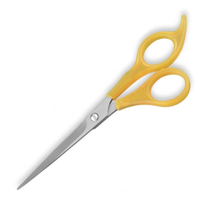 Produit phare : Ciseaux de barbier avec manche en plastique couleur or, en acier inoxydable, lames tranchantes, outil de salon - Product Image 1