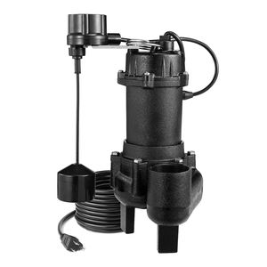 Pompa Sommergibile per Acque Reflue/Effluenti da 3/4 HP, 6000 GPH, con Scarico NPT da 2 Pollici e Interruttore a Galleggiante Automatico in Ghisa con Cavo, Scarico NPT da 2 Pollici - Product Image 1
