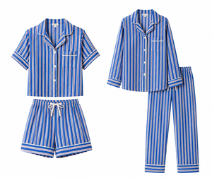 Conjunto de Pijamas de Algodón para Mujer, 2 Estilos, Incluye Pijamas de Manga Corta para Verano y Pijamas de Manga Larga - Product Image 1