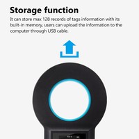 Lector de Microchip RFID Portátil FDX-B EMID 134.2KHz W90B, Resistente al Agua, de ABS, para Mascotas, Perros, Gatos, con USB