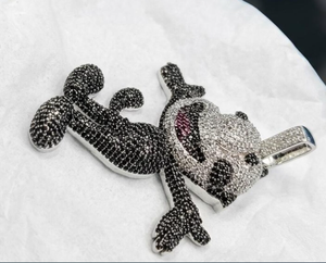 Pendentif Chat en Moissanite Ice Cube, Micro-Pavé Noir et Blanc, Bijou Charmant, Cadeau - Product Image 5