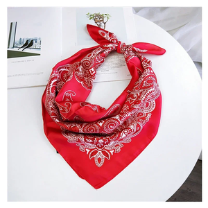 70cm Fashion Bandana Hair Scarf For Women Paisley Print Kerchief Silk Satin Head Scarfs Square Shawl <b>Wraps</b> <b>Neck</b> Scarves For Lady - Product Image 4
