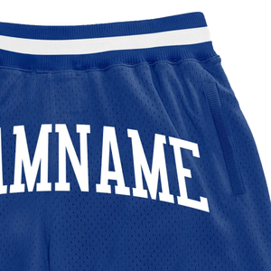 <b>Men</b> Royal Blue <b>White</b> Sublimated Mesh Basketball <b>Shorts</b> Solid Sporty Windproof Waterproof Training Match Performance - Product Image 3