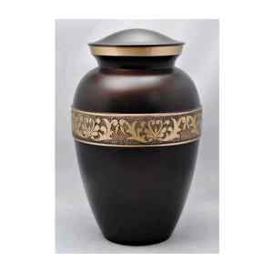 Deep Blue And Gold Hand <b>Engraved</b> Cremation Urn with Ornate Traditional Pattern for Adult Memorial Ashes - Product Image 6