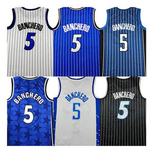 Camiseta de Baloncesto Premium Paolo <span class=keywords><strong>Banchero</strong></span> 5, Manga Corta, Malla Transpirable, Uniforme Retro del Equipo, Ropa Deportiva para Hombre, Entrenamiento al Aire Libre - Product Image 1