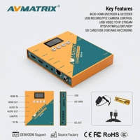 AVMATRIX DE20-4K : Encodeur et décodeur HDMI 4K30 de qualité professionnelle NDI | HX3, 50 Mbps PoE, capture UVC et enregistrement local, diffusion en direct
