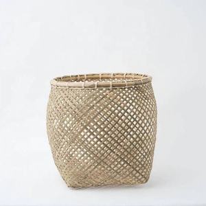 Panier en bambou moderne, contenants de rangement ronds, boîte à nourriture tressée, organisateur de cuisine, décoration pour la maison et le jardin, articles ménagers, bac de rangement - Product Image 1