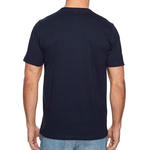 T-shirts pour hommes en coton 100% bleu marine uni, col rond, manches courtes, coupe classique, respirants, séchage rapide, légers, personnalisables - Product Image 2