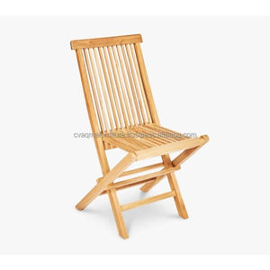 Silla plegable de madera de teca para jardín exterior - Product Image 1