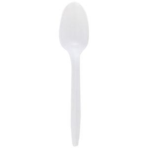 GJO20002 Cucchiaio monouso bianco in polipropilene di peso medio, confezione da 1000 - Product Image 1