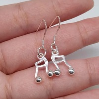 Boucles d'oreilles créoles pendantes en argent sterling 925 avec note de musique chrétienne, style hip-hop, pour femme, bijoux fins