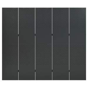 ฉากกั้นห้องเหล็ก 5 แผง สีแอนทราไซต์ 2 ชิ้น ขนาด 78.7"x70.9" ฉากกั้นห้องและฉากกั้นพื้นที่ - Product Image 4