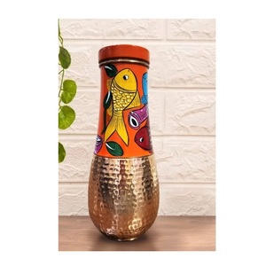 Purest Copper Customized Ayurvedic <b>Water</b> <b>Bottle</b> Enamel Finishing Floral Style <b>Water</b> <b>Bottle</b> At Wholesale Price - Product Image 4