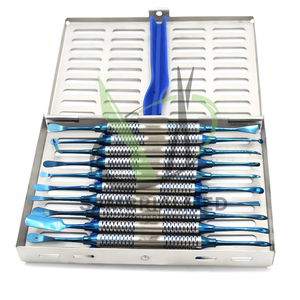 Juego de 10 Elevadores Periósteos, Instrumentos Quirúrgicos Dentales, Recubrimiento Azul, Acero Inoxidable de Primera Calidad, Sambrialmed International - Product Image 1