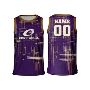Camiseta de Baloncesto de Talla Grande, de Alta Calidad, Transpirable, de Secado Rápido, sin Mangas, de Poliéster, con Cuello en V, Tejido de Malla, con Relieve en la Parte Delantera - Product Image 1
