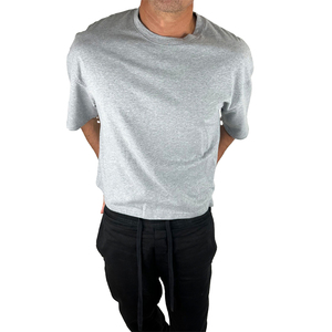 Camiseta de Algodón Crema Extra Grande para Hombre, Manga Corta, Cuello Redondo, Estilo Casual, Jersey Liso, Color Sólido, Estilo Urbano - Product Image 4