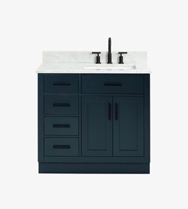 Made to Order Timothy 37 Inch <b>Bathroom</b> Vanity Cabinet Right Offset Sink Cabinet Only 4 Finish Options Factory Direct Vietnam - Product Image 1