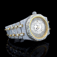 Montre mécanique de luxe en acier inoxydable plaqué or rose avec moissanite de qualité supérieure, idéale pour les boutiques de mode, les cadeaux et la revente.