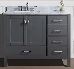 Wholesale PVC Melamine Bathroom Vanities with Painting Shaker Doors Contemporary Bathroom Vanity <b>Cabinet</b> - Product Image 4