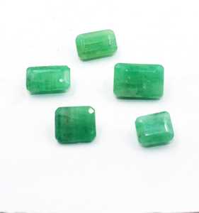 Lote de Piedras Preciosas de Esmeralda Natural, Corte Esmeralda, Piedras Sueltas Pulimentadas, Cabujón Verde para Joyería - Product Image 2